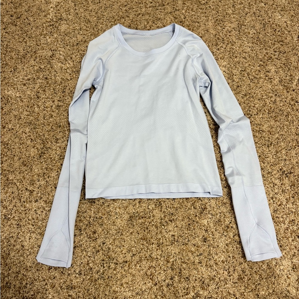 lululemon athletica Soft Blue Long Sleeve Top